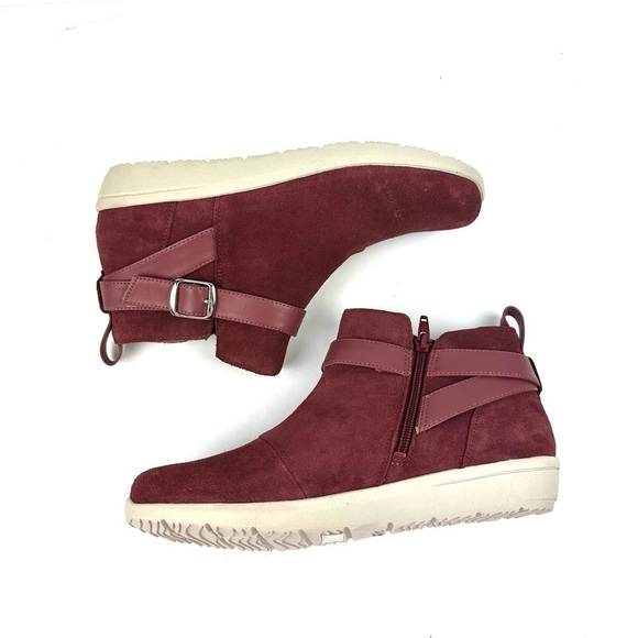 Vionic Romy Ankle Boot 7.5 Red Shiraz Zip Up Bootie Womens Brand New - Picture 6 of 10